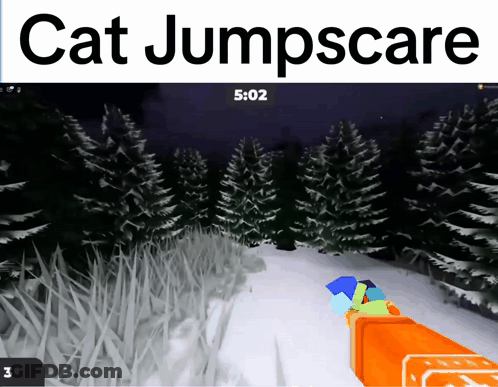 A Screen Shot Of A Game Called Cat Jumpscare GIF