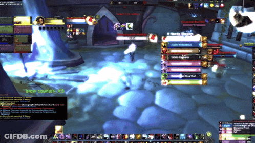 A Screen Shot Of A Video Game With A Brew Counter On The Bottom Left GIF