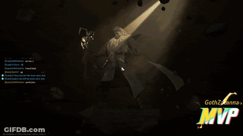 A Screen Shot Of A Video Game With The Words Gothzatanna Mvp GIF