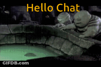 A Screen Shot Of A Video Game With The Words Hello Chat On It GIF