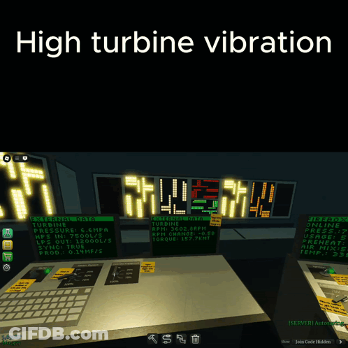 A Screen Shot Of A Video Game With The Words High Turbine Vibration Above It GIF