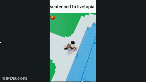 A Screen Shot Of A Video Game With The Words Sentenced To Livetopia At The Top GIF