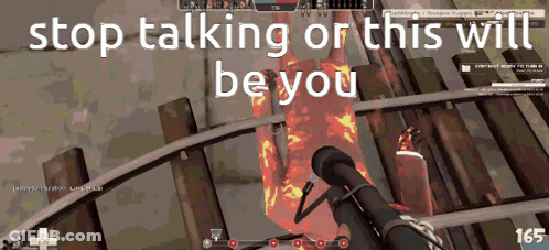 A Screen Shot Of A Video Game With The Words Stop Talking Or This Will Be You GIF