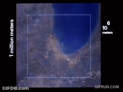 A Screen Shows A Mountain And Says 100,000 Meters On The Bottom GIF