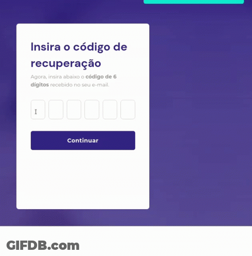 A Screen That Says Insira O Codigo De Recuperacao GIF