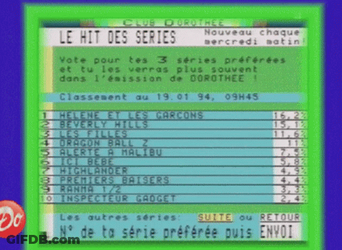 A Screen That Says Le Hit Des Series On Top GIF