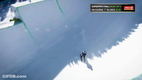 A Screen That Says Superpipe Final Run 3 Of 3 On Course 9Th Blundk GIF