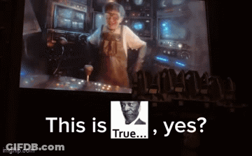 A Screen With A Picture Of A Man And The Words This Is True Yes On It GIF