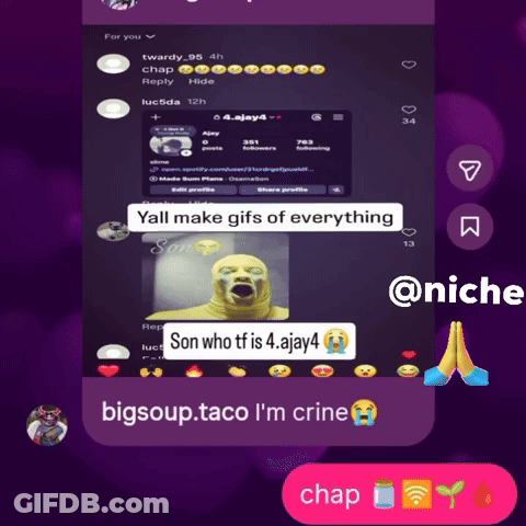 A Screenshot Of A Chat With A Person Named Bigsoup Taco GIF