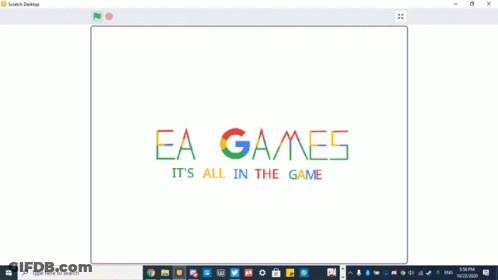 A Screenshot Of A Computer Screen That Says " Ea Games It 'S All In The Game " GIF
