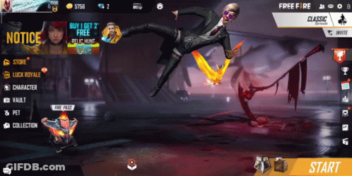 A Screenshot Of A Free Fire Game With A Man In A Suit And Tie GIF