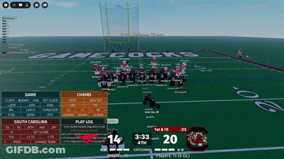 A Screenshot Of A Game Between The Gamecocks And The South Carolina Game GIF