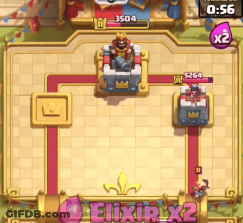 A Screenshot Of A Game Called Elixir_x2 Shows A King Sitting On A Throne GIF
