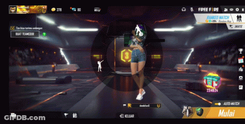 A Screenshot Of A Game Called Free Fire With A Woman In The Center GIF