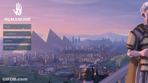 A Screenshot Of A Game Called Humankind Showing A City And Pyramids GIF