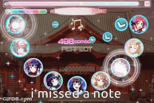 A Screenshot Of A Game That Says I Missed A Note On It GIF