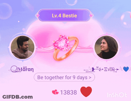 A Screenshot Of A Game That Says Lv.4 Bestie Be Together For 9 Days GIF