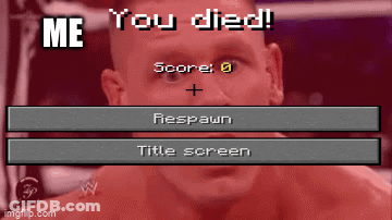 A Screenshot Of A Game That Says You Died GIF