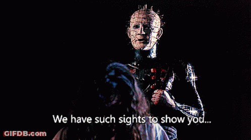 A Screenshot Of A Horror Movie With The Words We Have Such Sights To Show You GIF