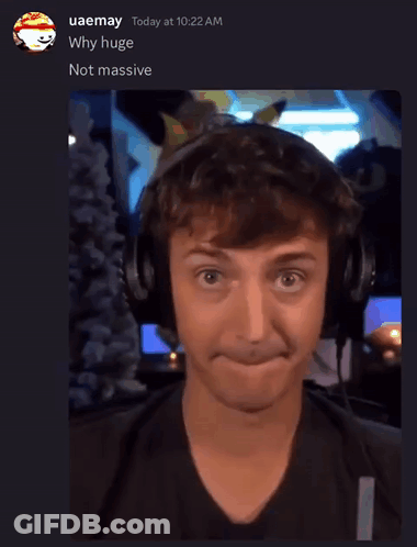 A Screenshot Of A Man Wearing Headphones With The Caption " Why Huge " GIF