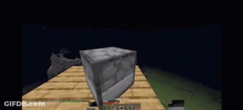 A Screenshot Of A Minecraft Game Shows A Person Standing On A Roof GIF