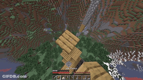 A Screenshot Of A Minecraft Game Shows An Iron Sword Being Held By A Player GIF
