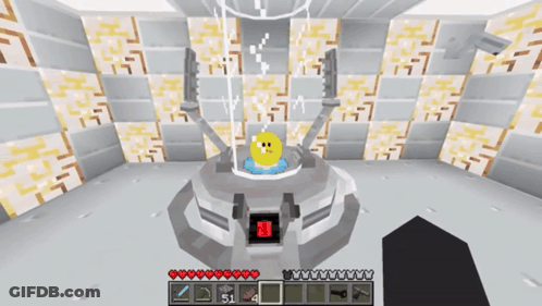 A Screenshot Of A Minecraft Game With A Yellow Smiley Face In A Container GIF