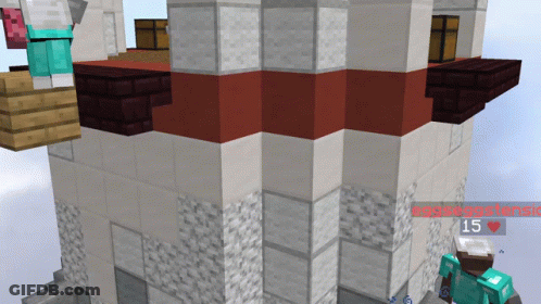 A Screenshot Of A Minecraft Game With The Number 15 On The Bottom GIF