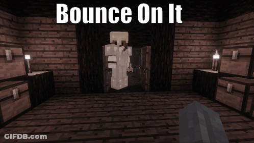 A Screenshot Of A Minecraft Game With The Words Bounce On It GIF