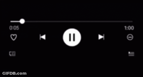 A Screenshot Of A Music Player With A Pause Button And A Heart Icon . GIF