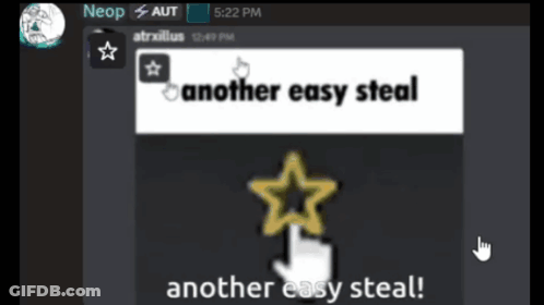 A Screenshot Of A Neop App That Says Another Easy Steal GIF