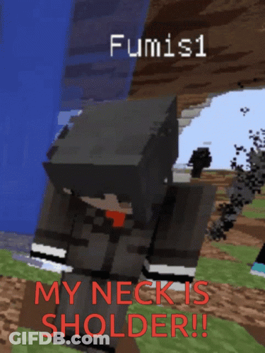 A Screenshot Of A Person In A Video Game Says My Neck Is Sholder GIF