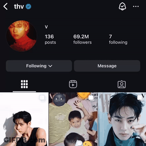 A Screenshot Of A Person 'S Instagram Page Showing Their Followers And Following GIF