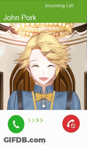 A Screenshot Of A Phone Call With John Pork On It GIF