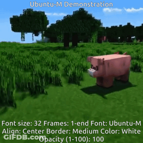 A Screenshot Of A Pig In A Field With The Words Ubuntu-M Demonstration GIF