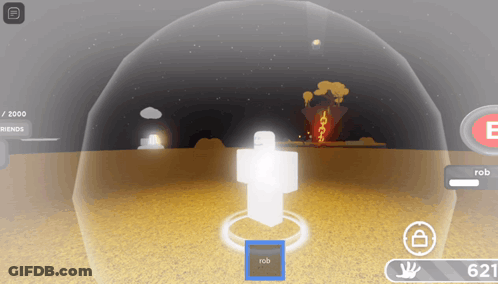 A Screenshot Of A Roblox Game Shows A White Figure In A Clear Sphere GIF
