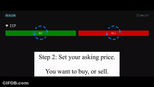 A Screenshot Of A Screen That Says Step 2 Set Your Asking Price You Want To Buy Or Sell .. GIF