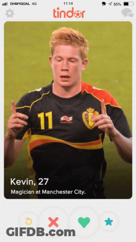 A Screenshot Of A Tinder Profile Of Kevin GIF
