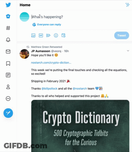A Screenshot Of A Twitter Page With A Picture Of A Book Titled Crypto Dictionary 500 Cryptographic Tidbits For The Curio GIF