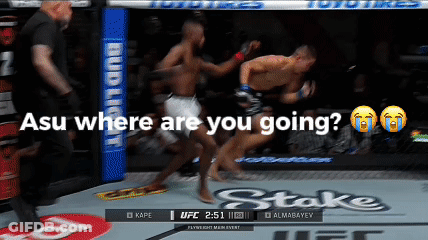 A Screenshot Of A Ufc Fight With The Words Asu Where Are You Going On The Bottom GIF