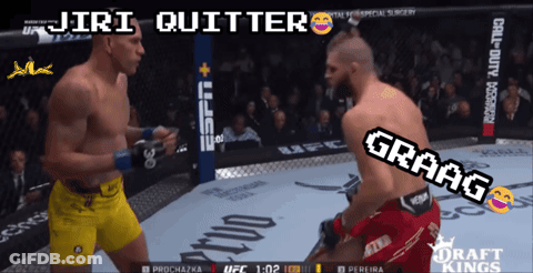 A Screenshot Of A Ufc Fight With The Words Jiri Quitter Graag GIF