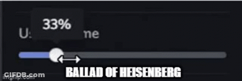 A Screenshot Of A User 'S Volume With The Words Ballad Of Heisenberg Below It . GIF