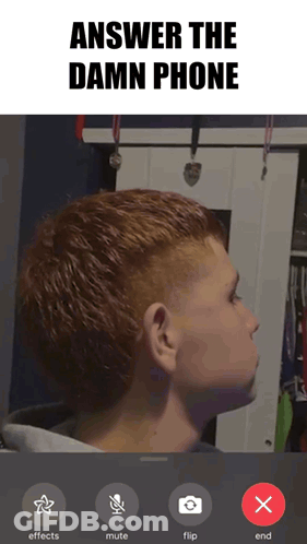 A Screenshot Of A Video Call With The Words Answer The Damn Phone GIF