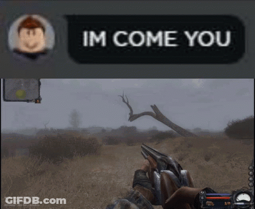 A Screenshot Of A Video Game And A Text Message That Says " Im Come You " GIF