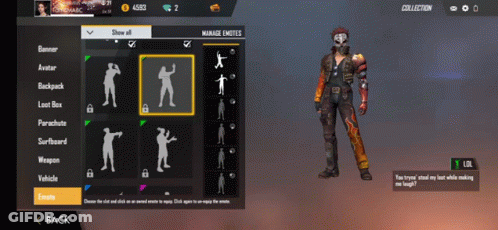A Screenshot Of A Video Game Called Free Fire Shows A Man In A Mask GIF