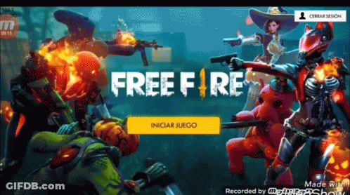 A Screenshot Of A Video Game Called Free Fire With A Yellow Button That Says Iniciar Juego GIF