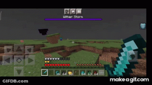 A Screenshot Of A Video Game Called Minecraft Shows A Dragon Being Killed By A Storm GIF