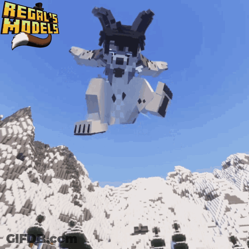 A Screenshot Of A Video Game Called Regal 'S Models Shows A Dog Flying Through The Air GIF