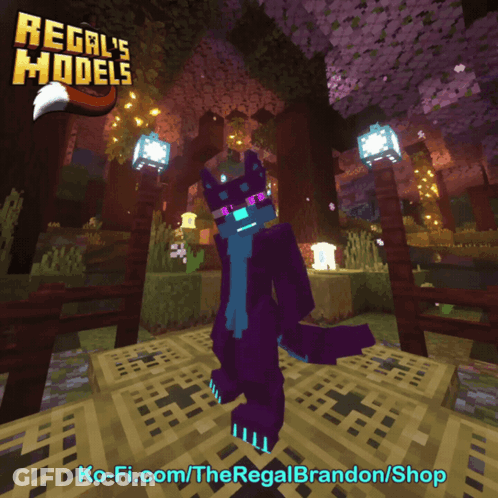 A Screenshot Of A Video Game Called Regal 'S Models Shows A Purple Fox GIF