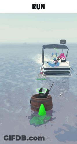 A Screenshot Of A Video Game Called Run With A Boat In The Background GIF